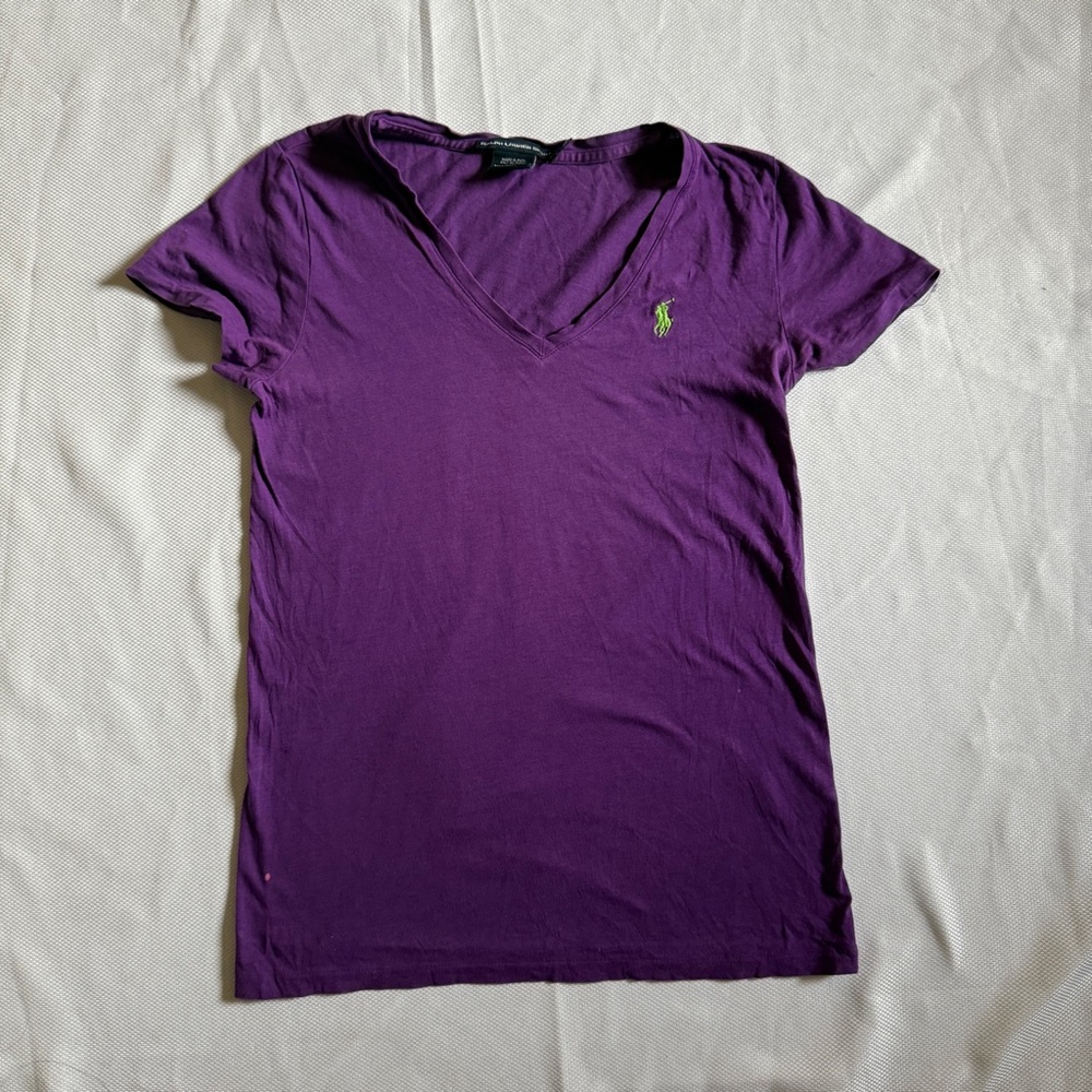Polo Ralph Lauren Purple V-Neck Tee – Women’s Size S